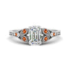 Load image into Gallery viewer, split-band-antique-emerald-cut-orange-sapphire-engagement-ring-in-white-gold-FD9816EMRGSAOR-NL-WG