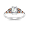Load image into Gallery viewer, split-band-antique-emerald-cut-orange-sapphire-engagement-ring-in-white-gold-FD9816EMRGSAOR-NL-WG
