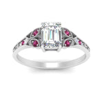 Load image into Gallery viewer, split-band-antique-emerald-cut-pink-sapphire-engagement-ring-in-white-gold-FD9816EMRGSADRPI-NL-WG
