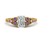 Load image into Gallery viewer, split-band-antique-emerald-cut-purple-topaz-engagement-ring-in-yellow-gold-FD9816EMRGVITO-NL-YG
