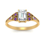 Load image into Gallery viewer, split-band-antique-emerald-cut-purple-topaz-engagement-ring-in-yellow-gold-FD9816EMRGVITO-NL-YG
