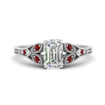Load image into Gallery viewer, split-band-antique-emerald-cut-ruby-engagement-ring-in-white-gold-FD9816EMRGRUDR-NL-WG
