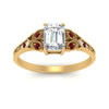 Load image into Gallery viewer, split-band-antique-emerald-cut-ruby-engagement-ring-in-yellow-gold-FD9816EMRGRUDR-NL-YG
