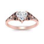 Load image into Gallery viewer, split-band-antique-heart-shaped-black-diamond-engagement-ring-in-rose-gold-FD9816HTRGBLACK-NL-RG
