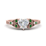 Load image into Gallery viewer, split-band-antique-heart-shaped-emerald-engagement-ring-in-rose-gold-FD9816HTRGEMGR-NL-RG
