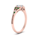 Load image into Gallery viewer, split-band-antique-heart-shaped-emerald-engagement-ring-in-rose-gold-FD9816HTRGEMGR-NL-RG
