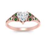 Load image into Gallery viewer, split-band-antique-heart-shaped-emerald-engagement-ring-in-rose-gold-FD9816HTRGEMGR-NL-RG
