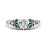 Load image into Gallery viewer, split-band-antique-heart-shaped-emerald-engagement-ring-in-white-gold-FD9816HTRGEMGR-NL-WG
