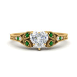 Load image into Gallery viewer, split-band-antique-heart-shaped-emerald-engagement-ring-in-yellow-gold-FD9816HTRGEMGR-NL-YG

