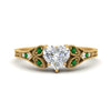Load image into Gallery viewer, split-band-antique-heart-shaped-emerald-engagement-ring-in-yellow-gold-FD9816HTRGEMGR-NL-YG