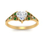 Load image into Gallery viewer, split-band-antique-heart-shaped-emerald-engagement-ring-in-yellow-gold-FD9816HTRGEMGR-NL-YG
