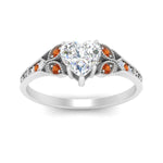 Load image into Gallery viewer, split-band-antique-heart-shaped-orange-sapphire-engagement-ring-in-white-gold-FD9816HTRGSAOR-NL-WG
