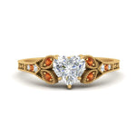 Load image into Gallery viewer, split-band-antique-heart-shaped-orange-sapphire-engagement-ring-in-yellow-gold-FD9816HTRGSAOR-NL-YG
