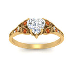 Load image into Gallery viewer, split-band-antique-heart-shaped-orange-sapphire-engagement-ring-in-yellow-gold-FD9816HTRGSAOR-NL-YG

