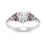Load image into Gallery viewer, split-band-antique-heart-shaped-pink-sapphire-engagement-ring-in-white-gold-FD9816HTRGSADRPI-NL-WG
