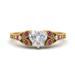 Load image into Gallery viewer, split-band-antique-heart-shaped-pink-sapphire-engagement-ring-in-yellow-gold-FD9816HTRGSADRPI-NL-YG
