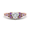 Load image into Gallery viewer, split-band-antique-heart-shaped-purple-topaz-engagement-ring-in-rose-gold-FD9816HTRGVITO-NL-RG