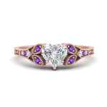 Load image into Gallery viewer, split-band-antique-heart-shaped-purple-topaz-engagement-ring-in-rose-gold-FD9816HTRGVITO-NL-RG
