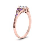 Load image into Gallery viewer, split-band-antique-heart-shaped-purple-topaz-engagement-ring-in-rose-gold-FD9816HTRGVITO-NL-RG
