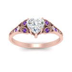 Load image into Gallery viewer, split-band-antique-heart-shaped-purple-topaz-engagement-ring-in-rose-gold-FD9816HTRGVITO-NL-RG
