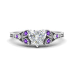 Load image into Gallery viewer, split-band-antique-heart-shaped-purple-topaz-engagement-ring-in-white-gold-FD9816HTRGVITO-NL-WG
