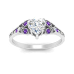 Load image into Gallery viewer, split-band-antique-heart-shaped-purple-topaz-engagement-ring-in-white-gold-FD9816HTRGVITO-NL-WG
