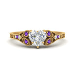 Load image into Gallery viewer, split-band-antique-heart-shaped-purple-topaz-engagement-ring-in-yellow-gold-FD9816HTRGVITO-NL-YG
