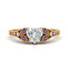 Load image into Gallery viewer, split-band-antique-heart-shaped-purple-topaz-engagement-ring-in-yellow-gold-FD9816HTRGVITO-NL-YG