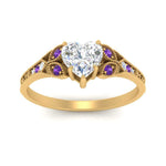 Load image into Gallery viewer, split-band-antique-heart-shaped-purple-topaz-engagement-ring-in-yellow-gold-FD9816HTRGVITO-NL-YG
