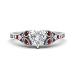 Load image into Gallery viewer, split-band-antique-heart-shaped-ruby-engagement-ring-in-white-gold-FD9816HTRGRUDR-NL-WG
