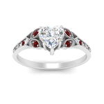 Load image into Gallery viewer, split-band-antique-heart-shaped-ruby-engagement-ring-in-white-gold-FD9816HTRGRUDR-NL-WG
