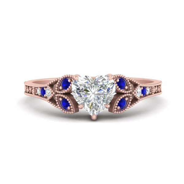 Split Band Antique Heart Diamond Ring – Fascinating Diamonds