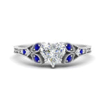 Load image into Gallery viewer, split-band-antique-heart-shaped-sapphire-engagement-ring-in-white-gold-FD9816HTRGSABL-NL-WG
