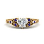 Load image into Gallery viewer, split-band-antique-heart-shaped-sapphire-engagement-ring-in-yellow-gold-FD9816HTRGSABL-NL-YG
