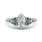 Load image into Gallery viewer, split-band-antique-marquise-cut-emerald-engagement-ring-in-white-gold-FD9816MQRGEMGR-NL-WG
