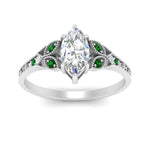 Load image into Gallery viewer, split-band-antique-marquise-cut-emerald-engagement-ring-in-white-gold-FD9816MQRGEMGR-NL-WG