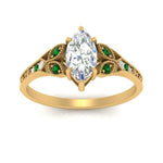 Load image into Gallery viewer, split-band-antique-marquise-cut-emerald-engagement-ring-in-yellow-gold-FD9816MQRGEMGR-NL-YG
