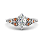Load image into Gallery viewer, split-band-antique-marquise-cut-orange-sapphire-engagement-ring-in-white-gold-FD9816MQRGSAOR-NL-WG