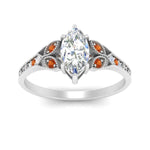Load image into Gallery viewer, split-band-antique-marquise-cut-orange-sapphire-engagement-ring-in-white-gold-FD9816MQRGSAOR-NL-WG
