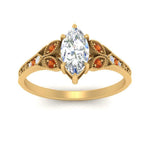 Load image into Gallery viewer, split-band-antique-marquise-cut-orange-sapphire-engagement-ring-in-yellow-gold-FD9816MQRGSAOR-NL-YG