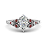 Load image into Gallery viewer, split-band-antique-marquise-cut-ruby-engagement-ring-in-white-gold-FD9816MQRGRUDR-NL-WG
