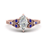 Load image into Gallery viewer, split-band-antique-marquise-cut-sapphire-engagement-ring-in-rose-gold-FD9816MQRGSABL-NL-RG