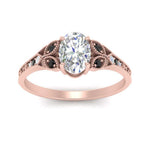 Load image into Gallery viewer, split-band-antique-oval-shaped-black-diamond-engagement-ring-in-rose-gold-FD9816OVRGBLACK-NL-RG