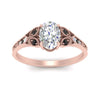Load image into Gallery viewer, split-band-antique-oval-shaped-black-diamond-engagement-ring-in-rose-gold-FD9816OVRGBLACK-NL-RG
