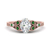 Load image into Gallery viewer, split-band-antique-oval-shaped-emerald-engagement-ring-in-rose-gold-FD9816OVRGEMGR-NL-RG