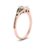 Load image into Gallery viewer, split-band-antique-oval-shaped-emerald-engagement-ring-in-rose-gold-FD9816OVRGEMGR-NL-RG