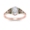 Load image into Gallery viewer, split-band-antique-oval-shaped-emerald-engagement-ring-in-rose-gold-FD9816OVRGEMGR-NL-RG