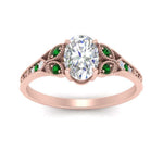 Load image into Gallery viewer, split-band-antique-oval-shaped-emerald-engagement-ring-in-rose-gold-FD9816OVRGEMGR-NL-RG
