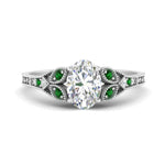 Load image into Gallery viewer, split-band-antique-oval-shaped-emerald-engagement-ring-in-white-gold-FD9816OVRGEMGR-NL-WG