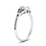 Load image into Gallery viewer, split-band-antique-oval-shaped-emerald-engagement-ring-in-white-gold-FD9816OVRGEMGR-NL-WG
